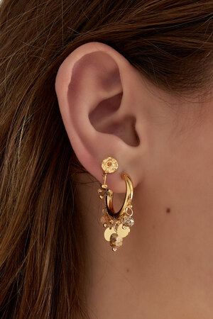 Classic natural stone earrings - pink gold h5 Picture3